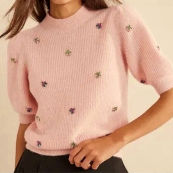 Boden Pink Embellished Sweater - Picture 2 of 7